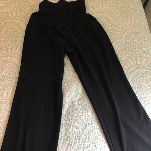 Plus Size Maternity - Wide Leg Black Dress Pants